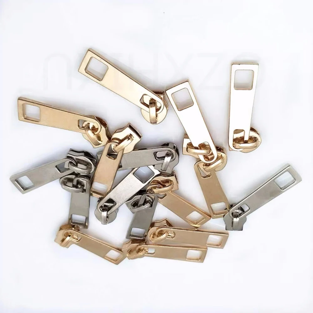 20 pc high quality 5# Metal Nylon gold and silver Zipper Slider Head Puller DIY Handwork Bag Luggage 5BB5576