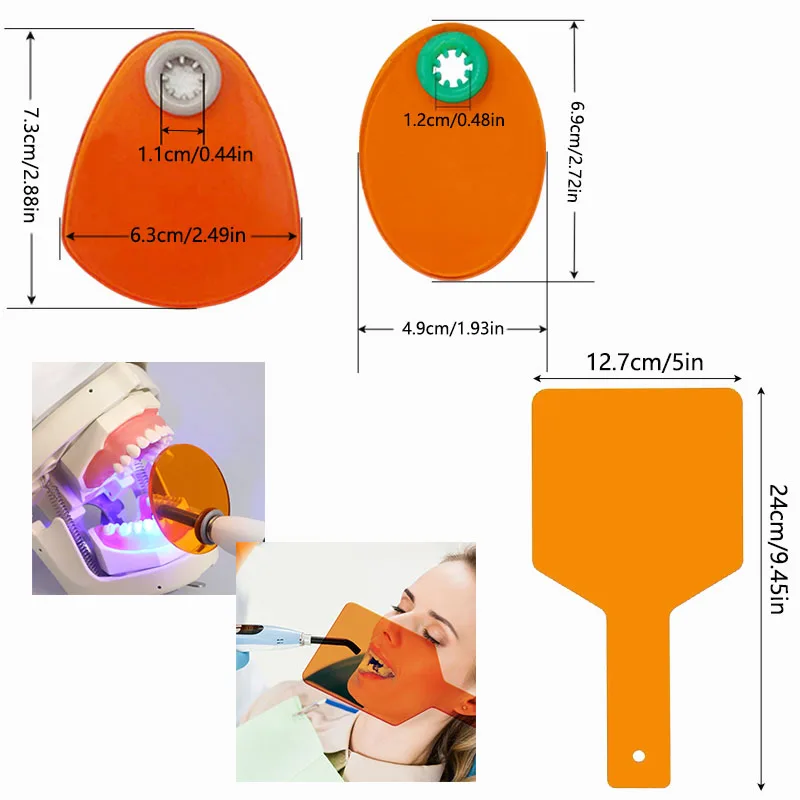 1Pc Dental Curing Light Shield Plate Dental Shade Board Eye Protector Dentistry Lab Light Curing Lamp Filter Dentist Clinic Tool