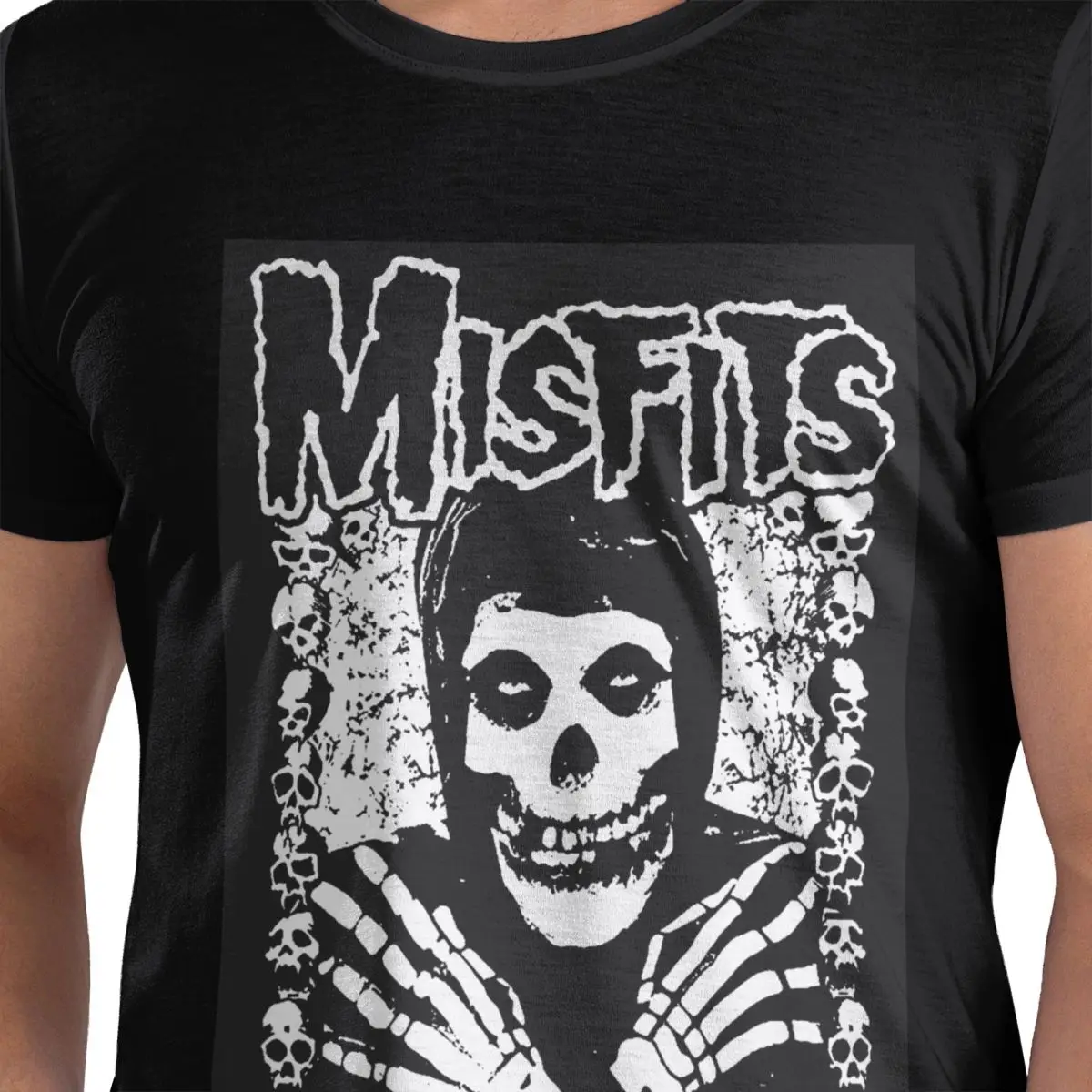 

Футболка Misfits Skull из 100% хлопка, мужские футболки большого размера, мужские футболки с круглым вырезом и коротким рукавом, S-6XL