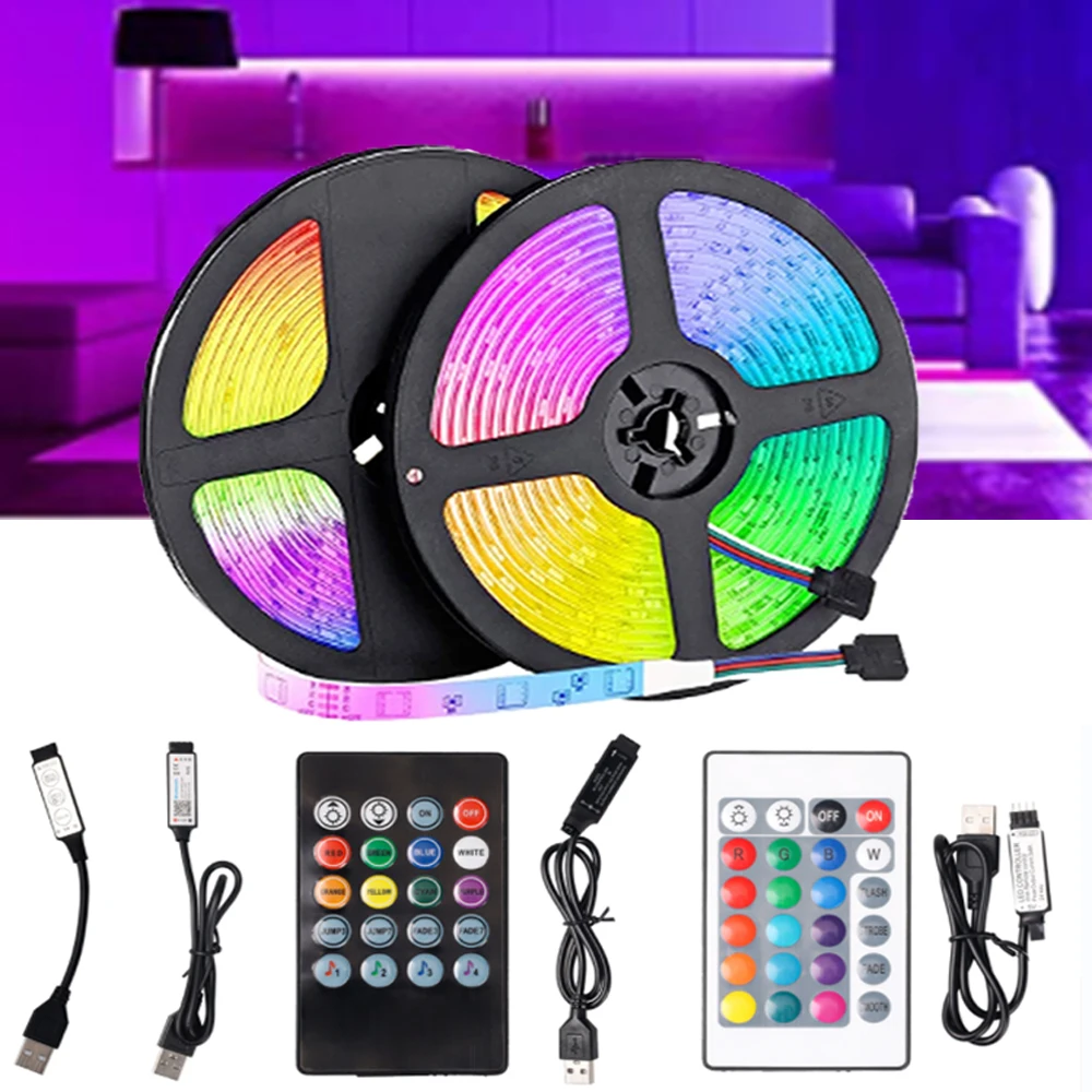 

Светодиодная лента RGB 5050 с инфракрасным пультом ДУ, 5 В, USB