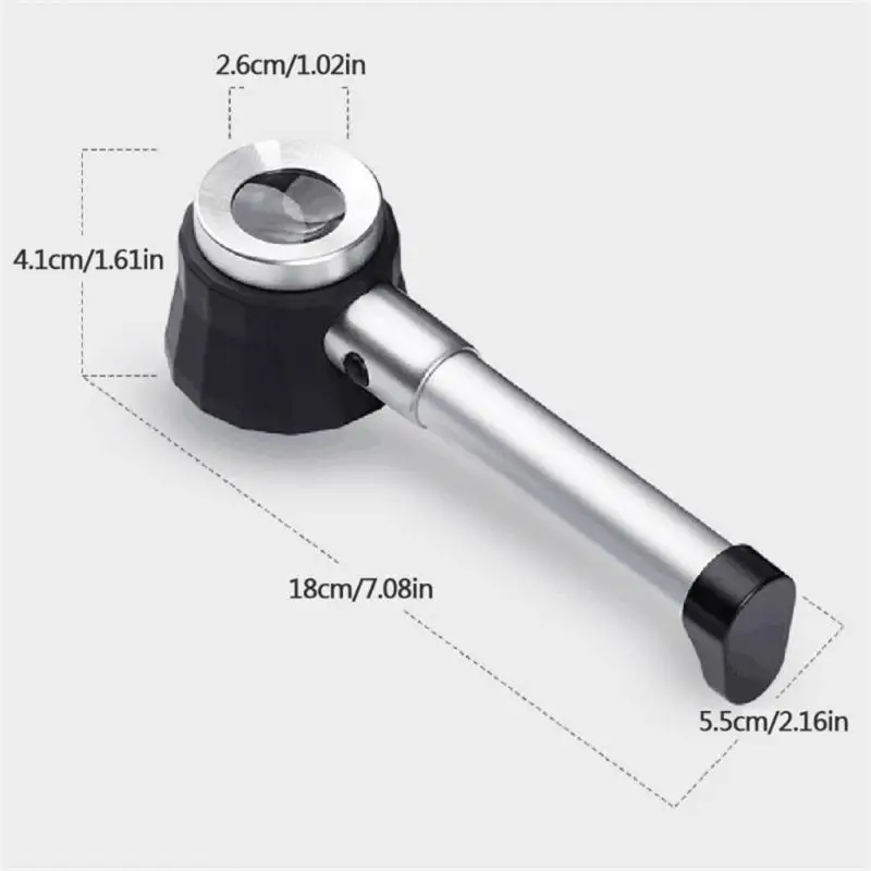 Magnifier 45X Dermatoscope Handle Smooth Clear Vision With Measure Scale 45X Type B Bigger Vision With UV Light