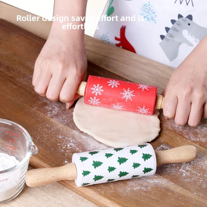Mini Home Use Silicone Rolling Pin for Baking, Small Size Dough Roller, Non-Stick Flour Rolling Stick