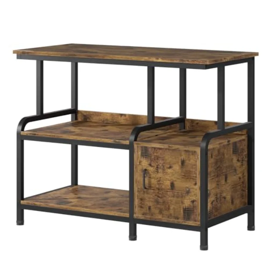 

29 Gallon Aquarium Stand with 750 lbs Capacity Heavy-Duty 3-Level Steel Terrarium Rack in Retro Brown 36.8×15.7×31.5 Built-in S