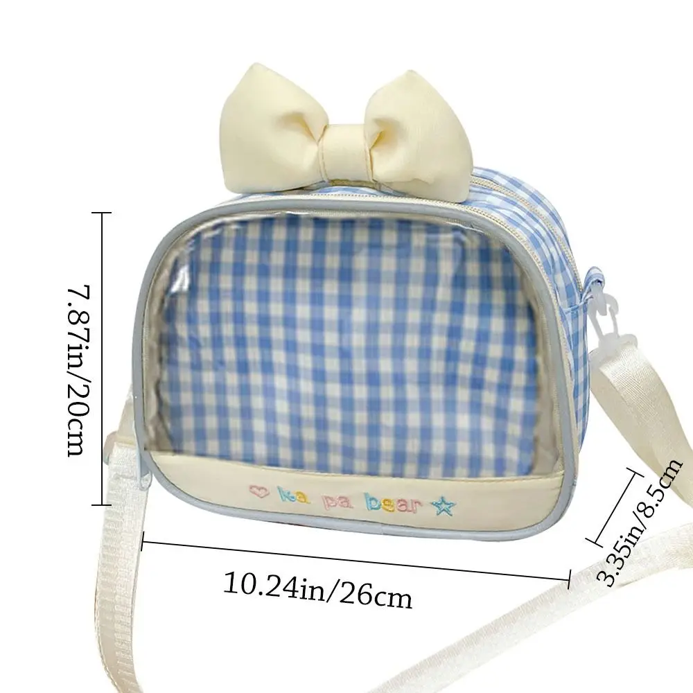 Ins نمط شارة شفافة ويندوز حقيبة كروسبودي أنيمي حقيبة كتف عادية Bowknot عرض حقيبة السلع