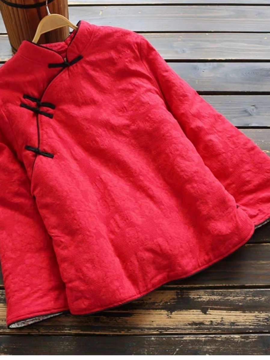 

Женское зимнее пальто Artistic ort Cotton Jaet Faion Retro Sle Thiened Long Sve Свободный крой Цвет