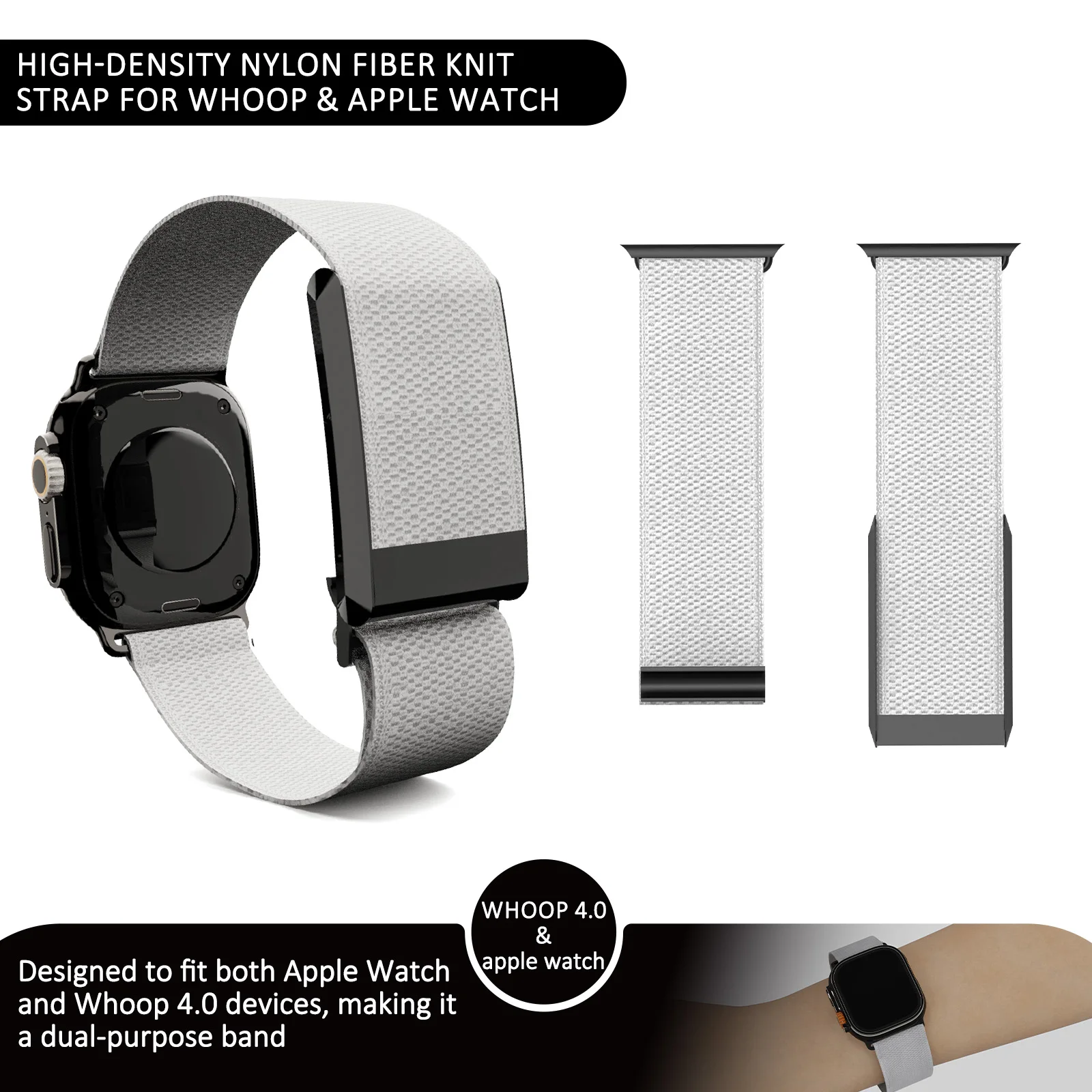 Super Soft Wristband Replacement Strap Compatible for Whoop 4.0 and iwatch, Wrist Band Compatible with Apple Watch & Whoop 4.0