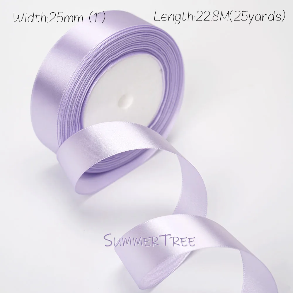 Lila Satinband 25 Yards 22,8 Meter 6 mm 10 mm 15 mm 25 mm 38 mm 50 mm Hellviolett für handgefertigte DIY-Geschenkverpackung Halloween-Dekoration – Detail 7