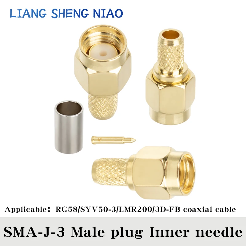 10pcs 50-3 series joint SMA-J-3 Male Female plug SMA Rf line joint N feeder joint SMA RG58 Coaxial cable plug SMA JOINT F plug