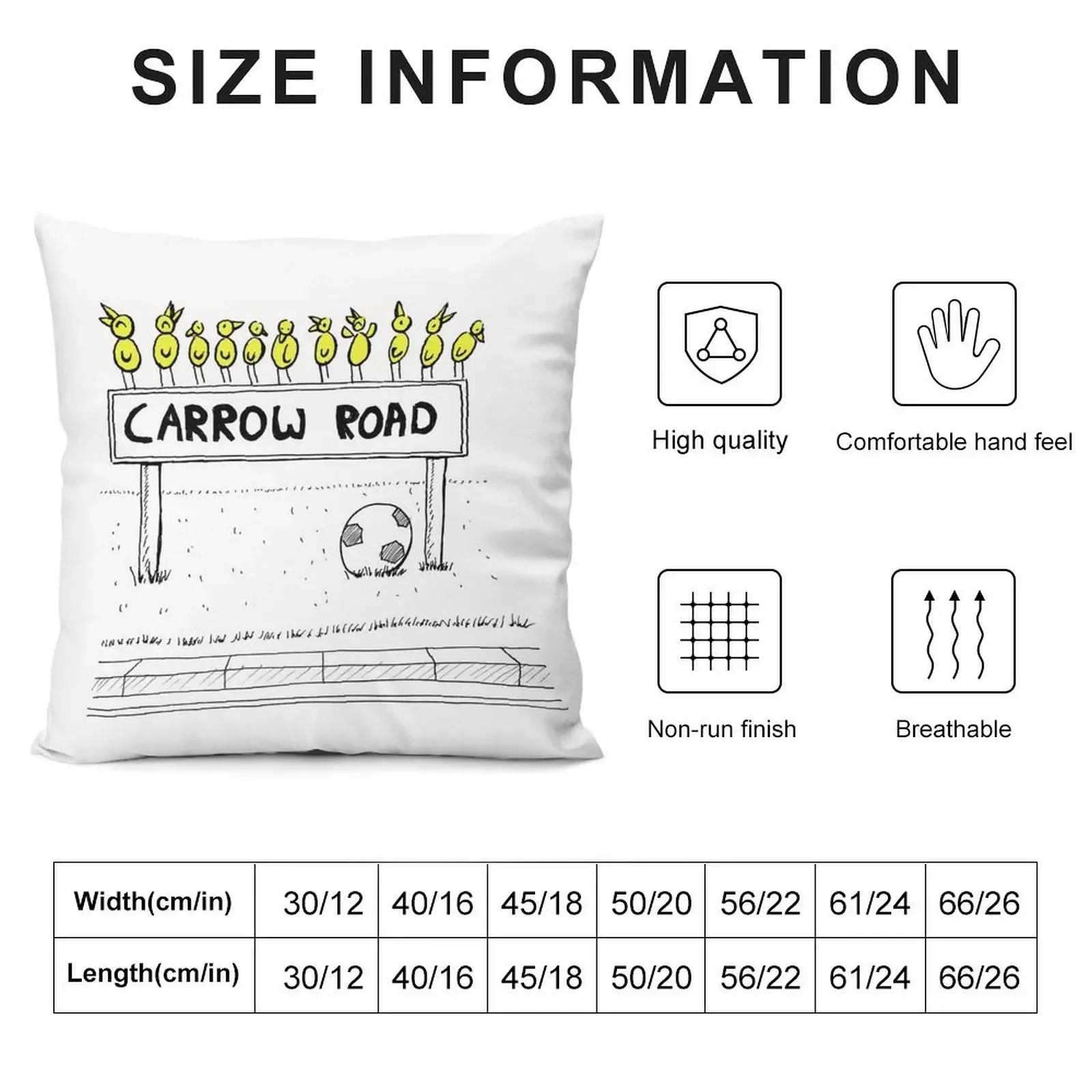 Carrow Road - Canary Cartoon (inspired by Norwich City FC) Throw Pillow Elastic Cover For Sofa Decorative pillow case pillow