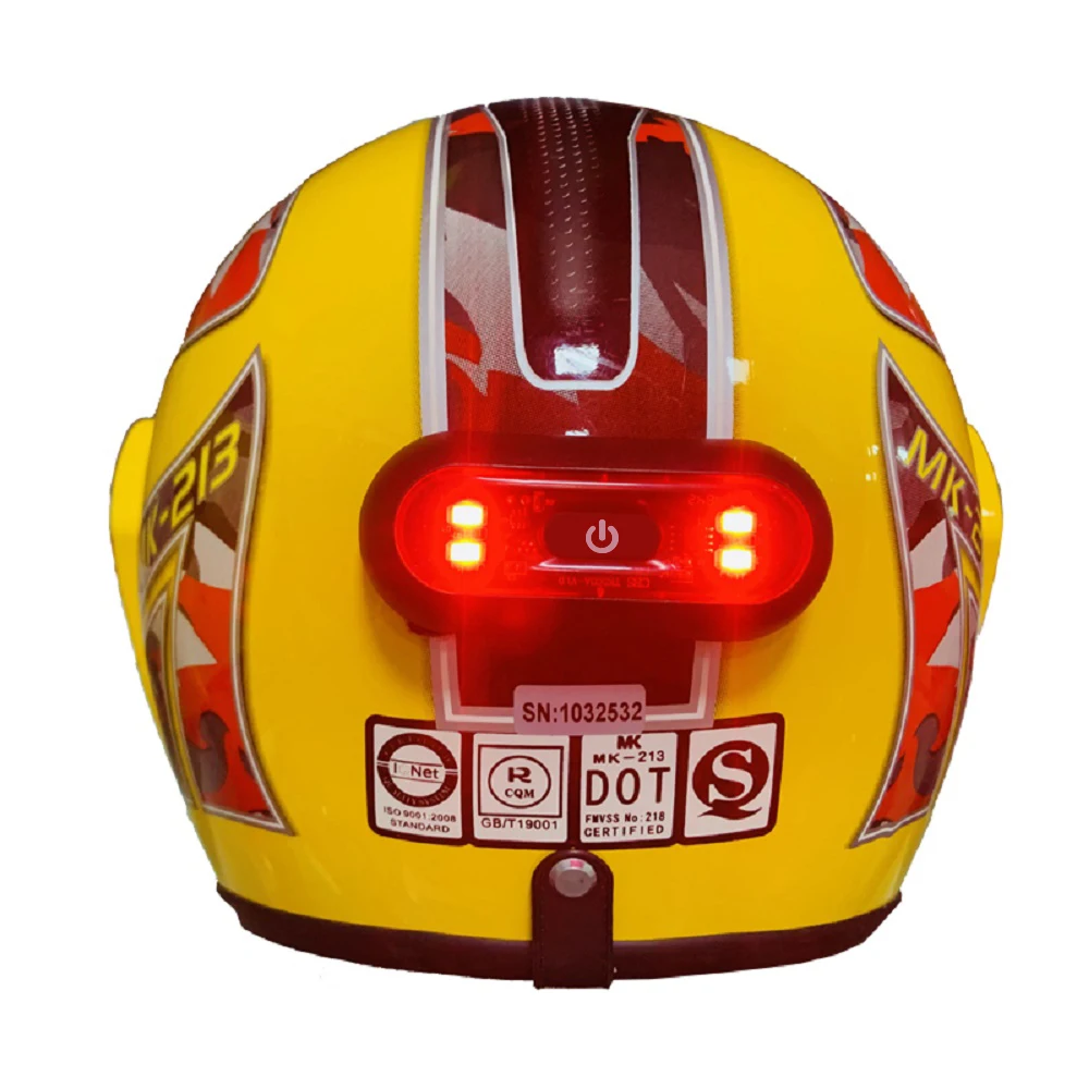 Moto Helmet Light Luces Para Casco Bike Taillight Motorcycle Bicycle Helmet Safety Signal Warning Rear Lamp Waterproof LED Light