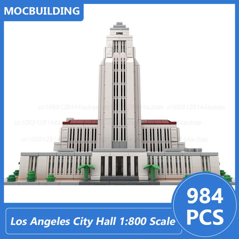 Los Angeles City Hall 1:800 Scale Architecture Model Moc Building Blocks Diy Assemble Bricks Collection Display Toy Gift 984PCS