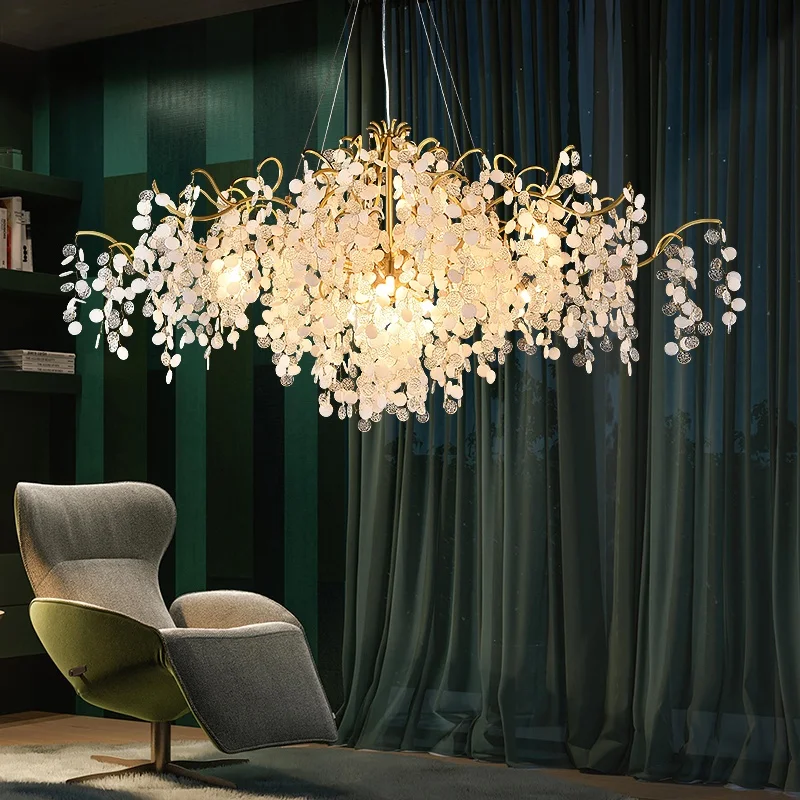Modern Crystal Branch Chandelier Living Room Lamp Luxury Bedroom American Villa Dining Room Personalized Art Decorative Lighting