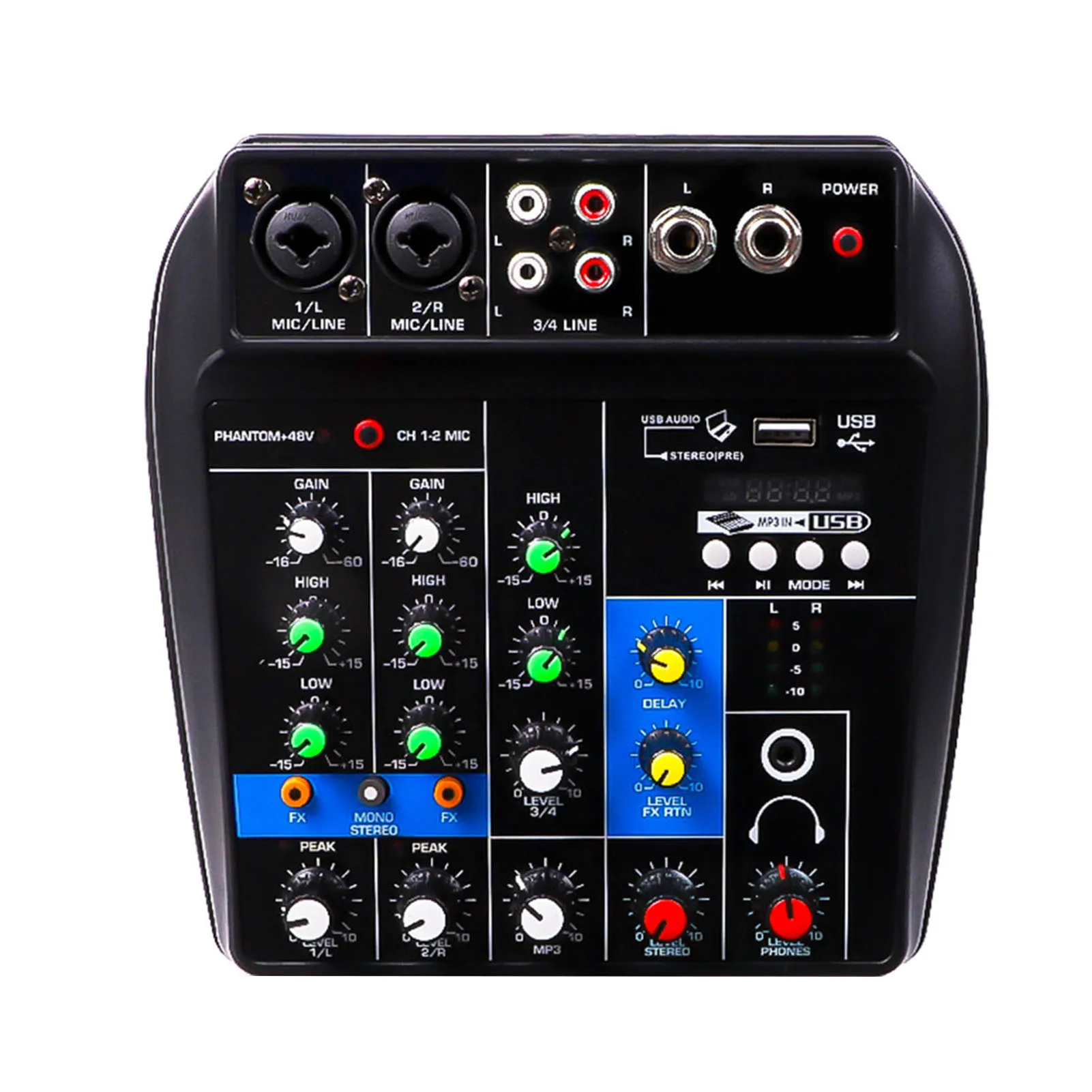 

Sound Mixing Console 4 Channels Desk System Interface Bluetooth-Compatible Music Recording Equipment