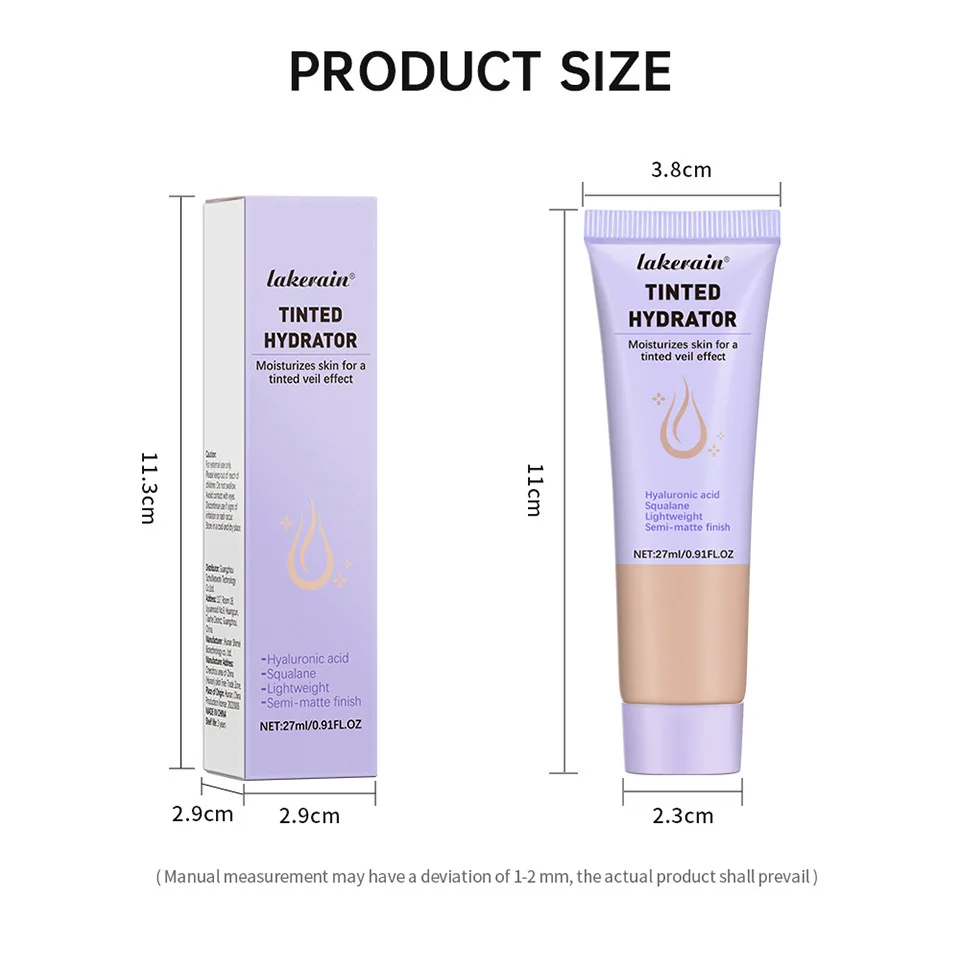 Base hidratante colorida BB Cream, base e corretivo de cobertura total, creme corretivo de cor, hidratante colorido para rosto feminino