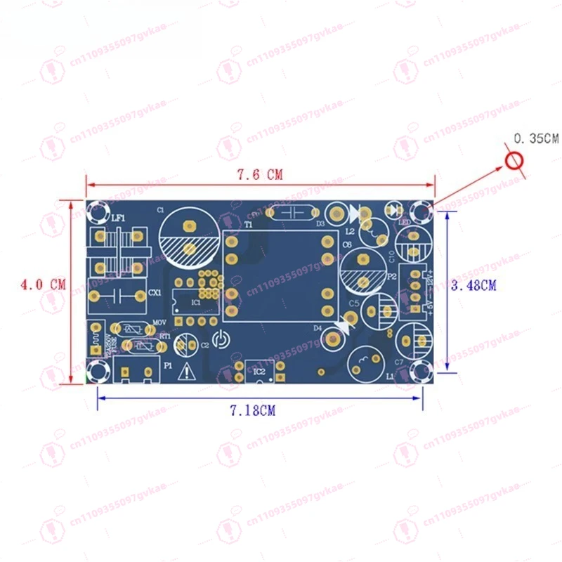 AC-DC Dual Output 12V5V Switching Power Module Adapter Bare Board Module 2A Power 24W