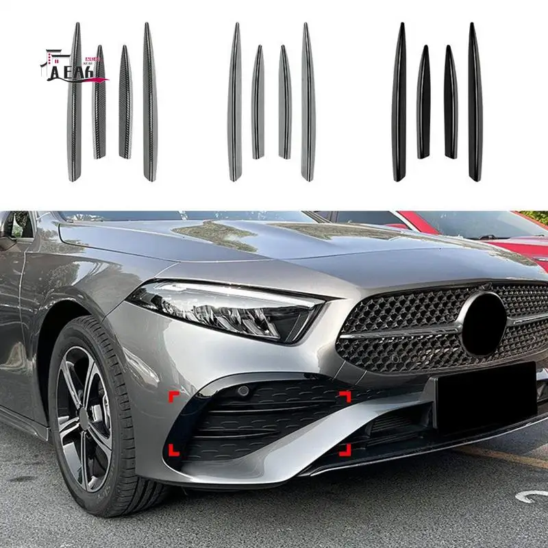 

AEA6-Front Bumpers Lip Front Grille Trim For Benz A Class W177 A180 2023+ AMG 2018+ Car Spoiler Sticker