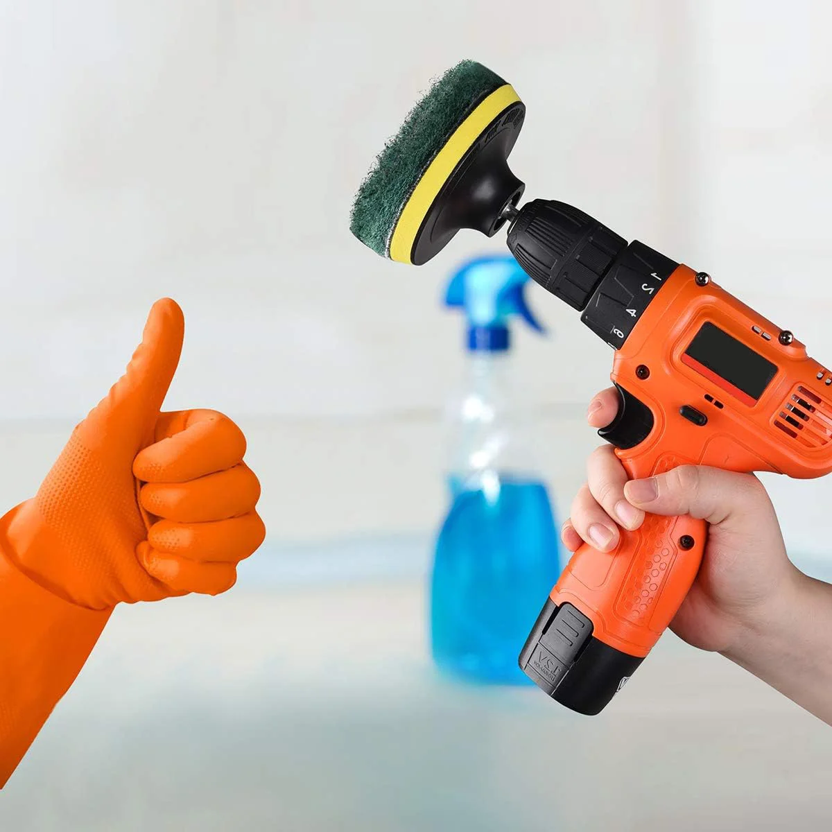 12 Piece Electric Rotary Cleaning Brush Sets Compatible Fast Drilling Machine Cordless Attachment Power for Cleaning Kitchen Car