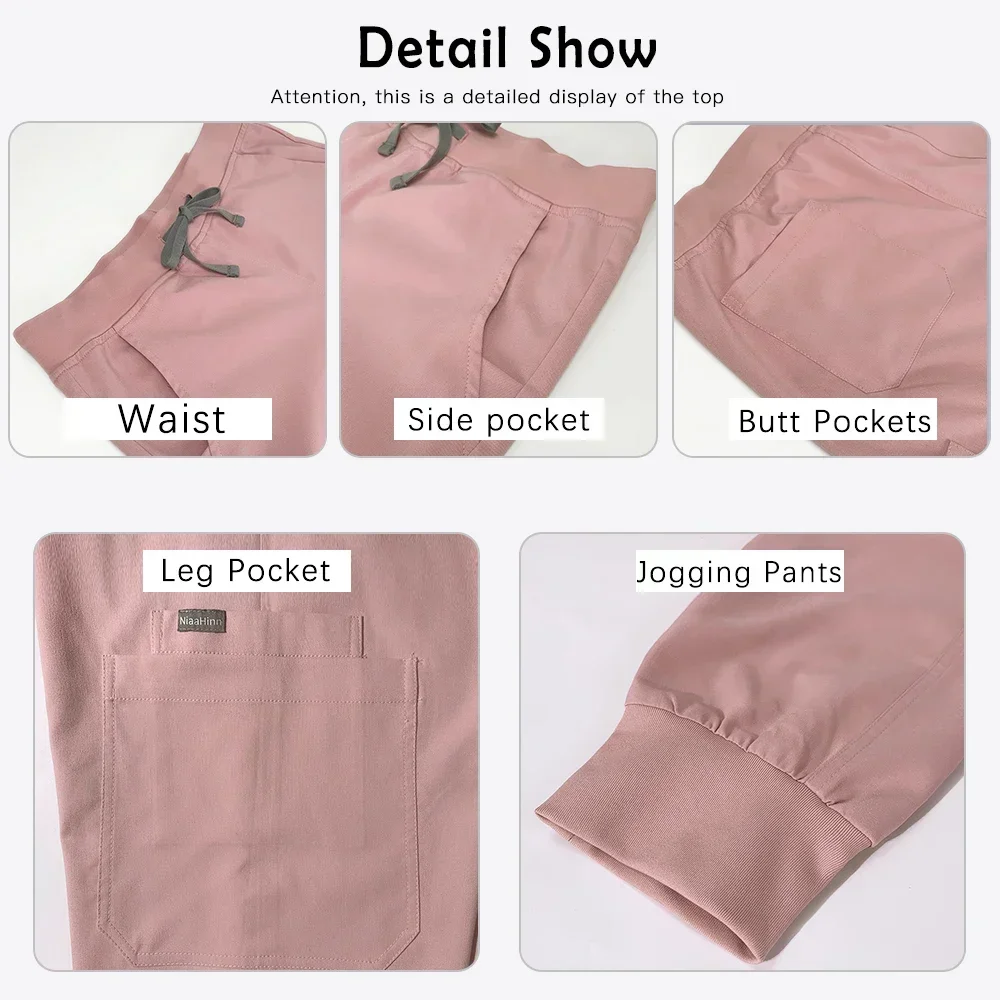 Hospital Doctor Scrubs Set Pockets Medical Surgical Overalls Operating Room Workwear Clinical Nurse Gown Lab Pharmacy Workwear