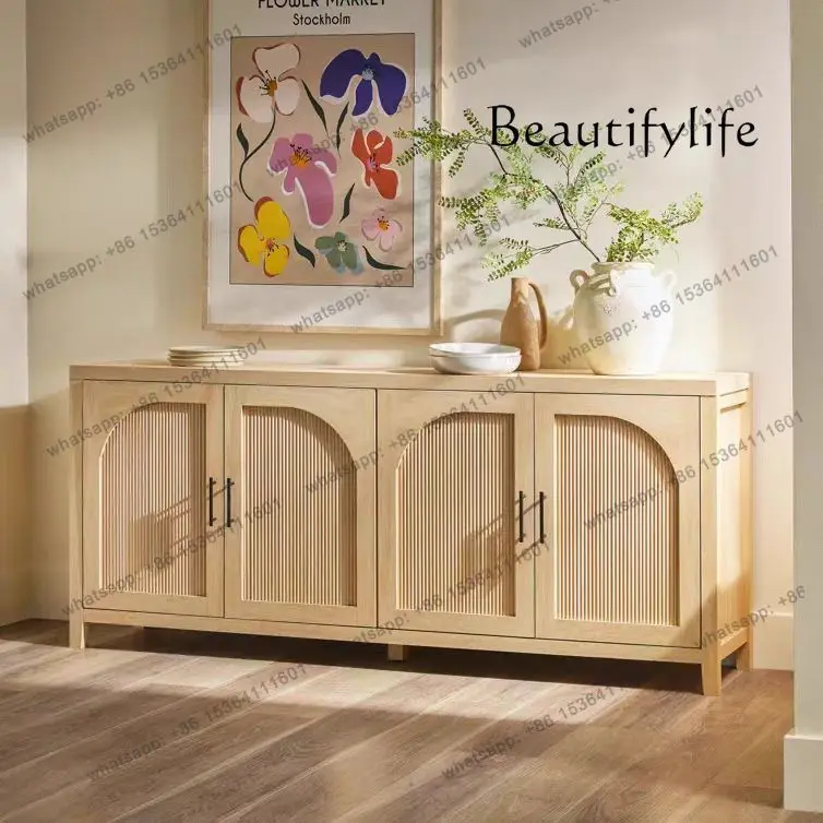 

French retro solid wood dining side cabinet log wind storage living room TV tea cabinet American storage cabinet