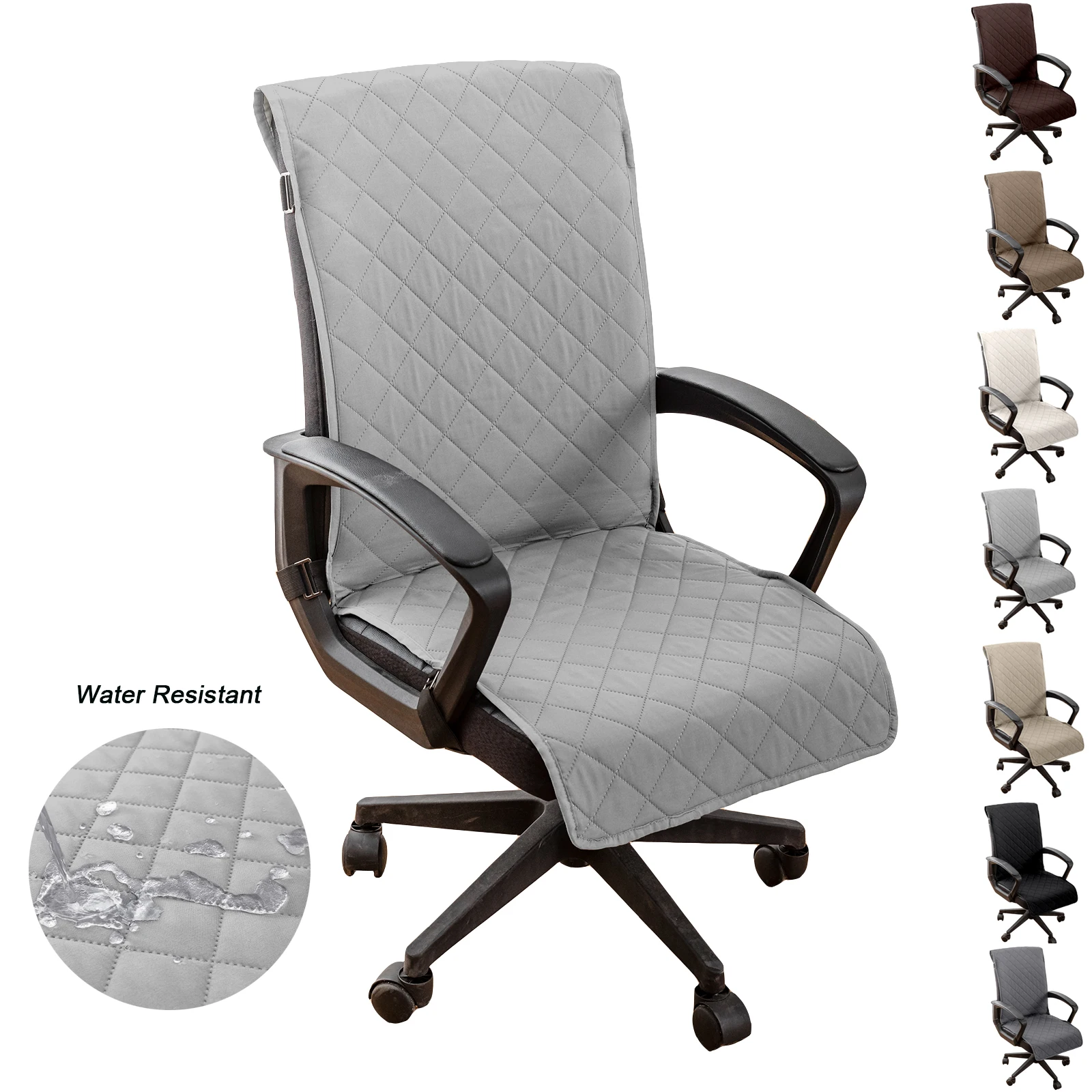 قطعة واحدة من غطاء كرسي المكتب المقاوم للماء والزيت والغبار، أغطية كراسي بذراعين عالمية لجميع المواسم للمنزل والمكتب والعشاء