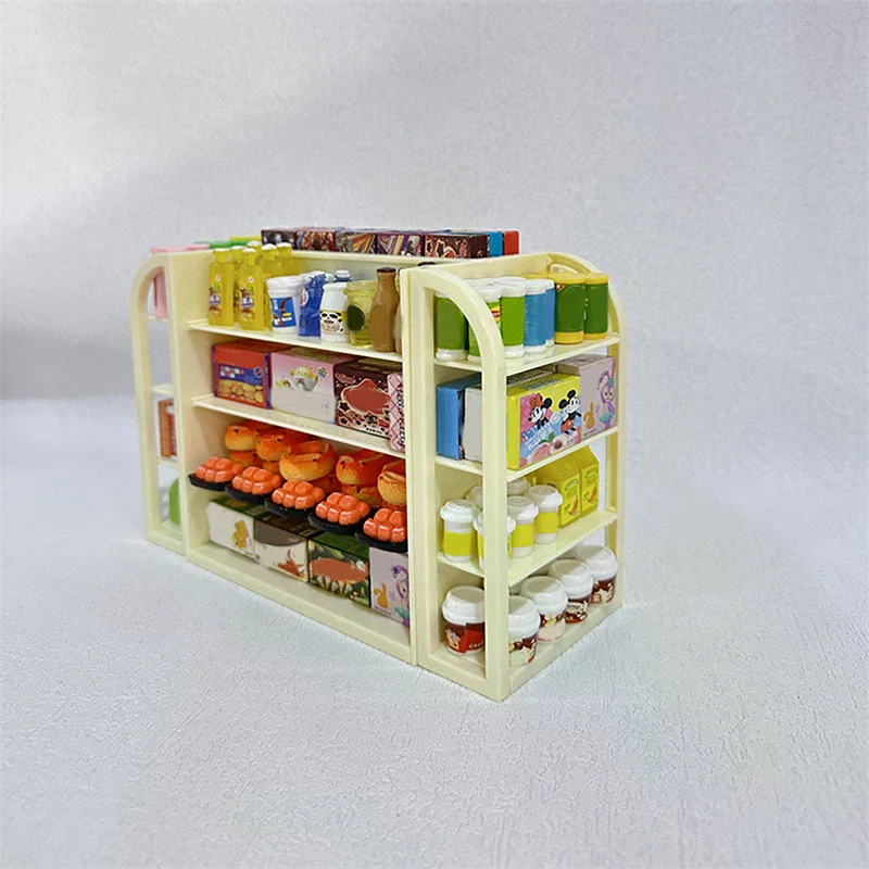 أرفف سوبر ماركت محاكاة صغيرة لبيت الدمية، شرب الطعام، وجبات خفيفة، لعب نموذج لعبة المنزل #2