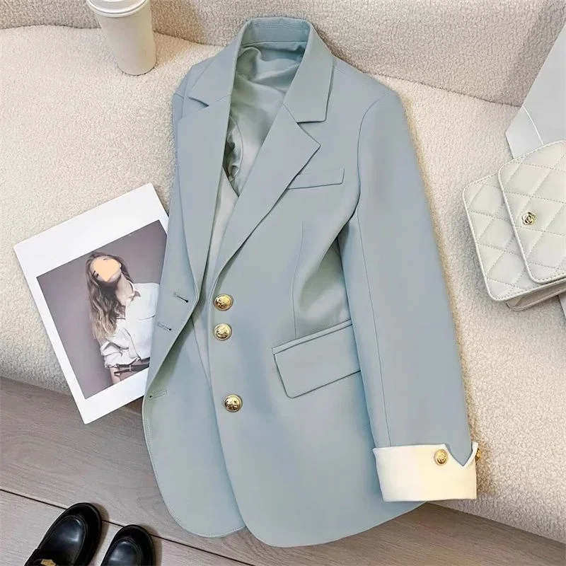 

2025 Spring Autumn New Fashion Women Blazer Long Sleeved Office Casual Suit Jacket Lady Slim Work Female Blazers Outerwear