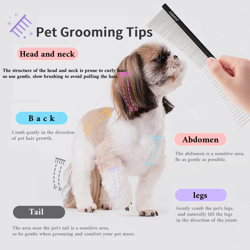 Crane Pet Grooming Single Comb Stylist Aviation Aluminum Ultra-light High-end Comb Styling For Dog&Cat Grooming Groomer Tools