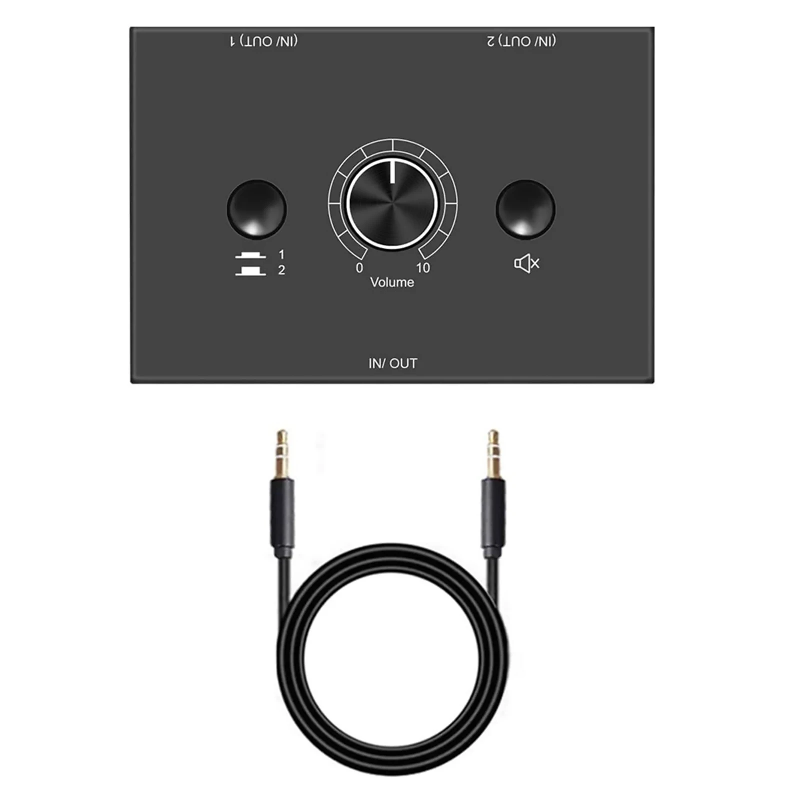 Amplificatore stereo con commutazione audio bidirezionale plug&play 2 in 1 uscita / 1 in 2 uscite da 3,5 mm
