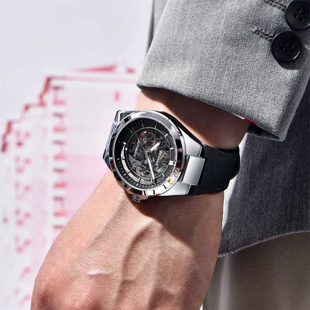 Relojes BENYAR para hombre 2025, relojes de pulsera mecánicos de lujo de marca superior para hombre, reloj automático para hombre, regalos de moda deportiva impermeables