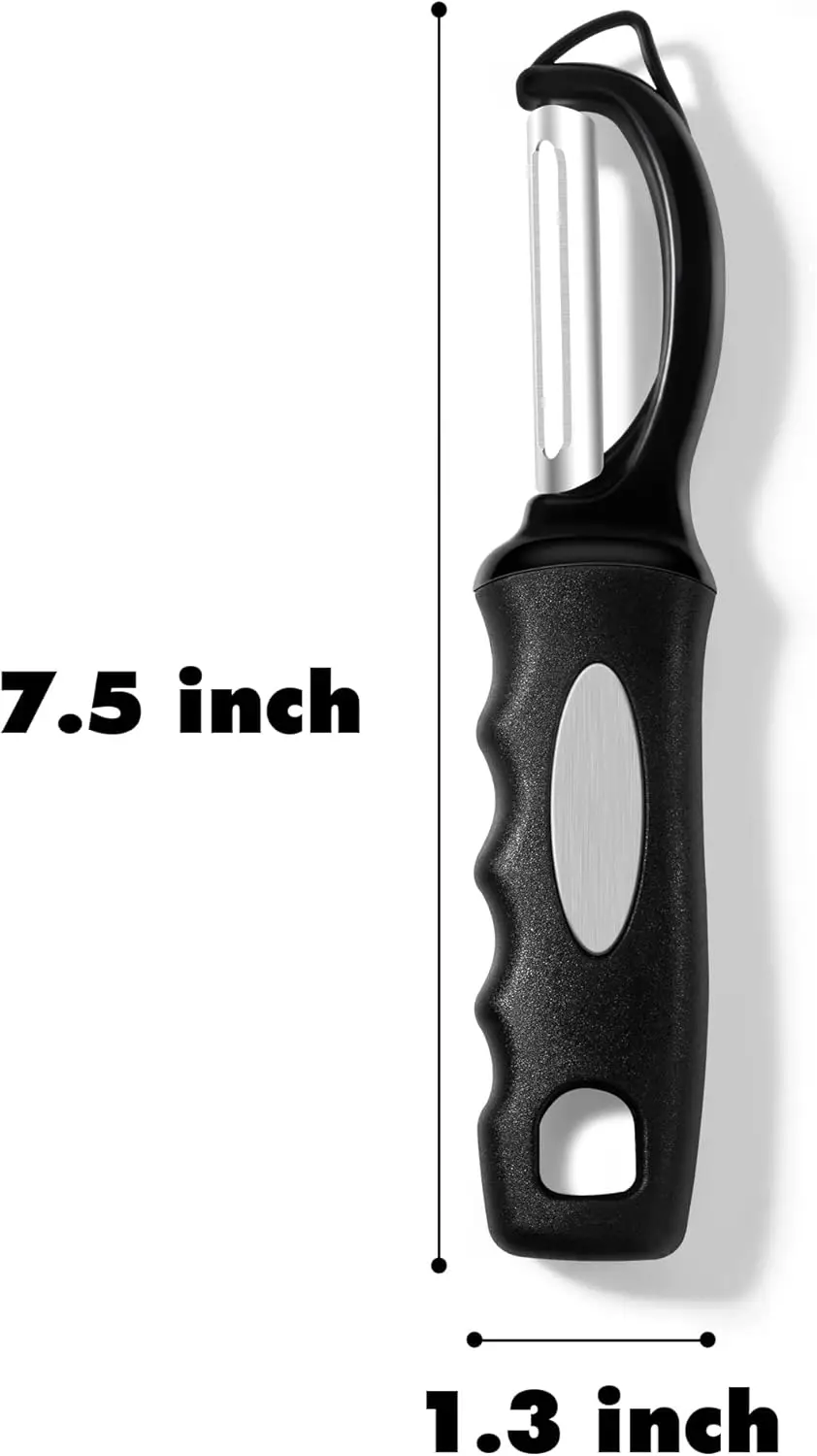 مقشرة خضروات دوارة ممتازة مع مزيل عيوب مدمج، مقشرة بطاطس من الفولاذ المقاوم للصدأ، مقشرة طعام مريحة