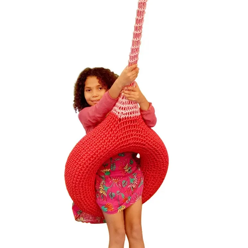 Rope net tribe household children's swing, indoor and outdoor playground kindergarten hand-woven swing hanging chair