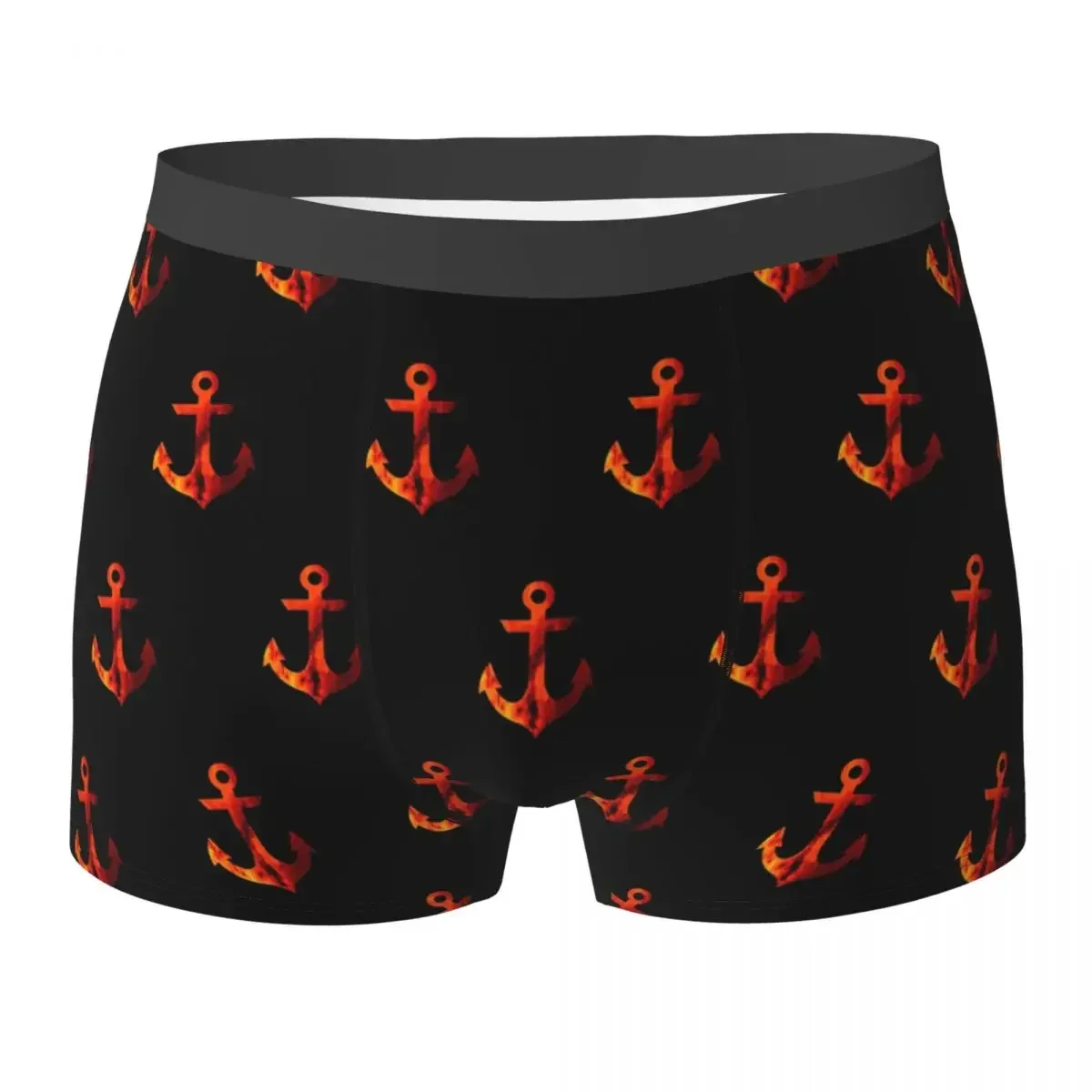 Boxer Underpants Shorts Red Space Motif Nautical Anchor Panties Male Soft Underwear For Homme Man Boyfriend Gifts