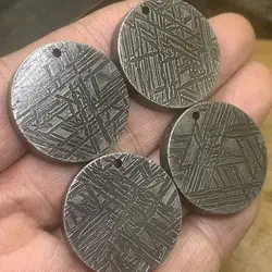 1Pcs Rare Meteorite Impact Crater Circular Pendant Stony Meteorite Home Falling Stone handicraft Decoration Gift 28X4.8mm 21g