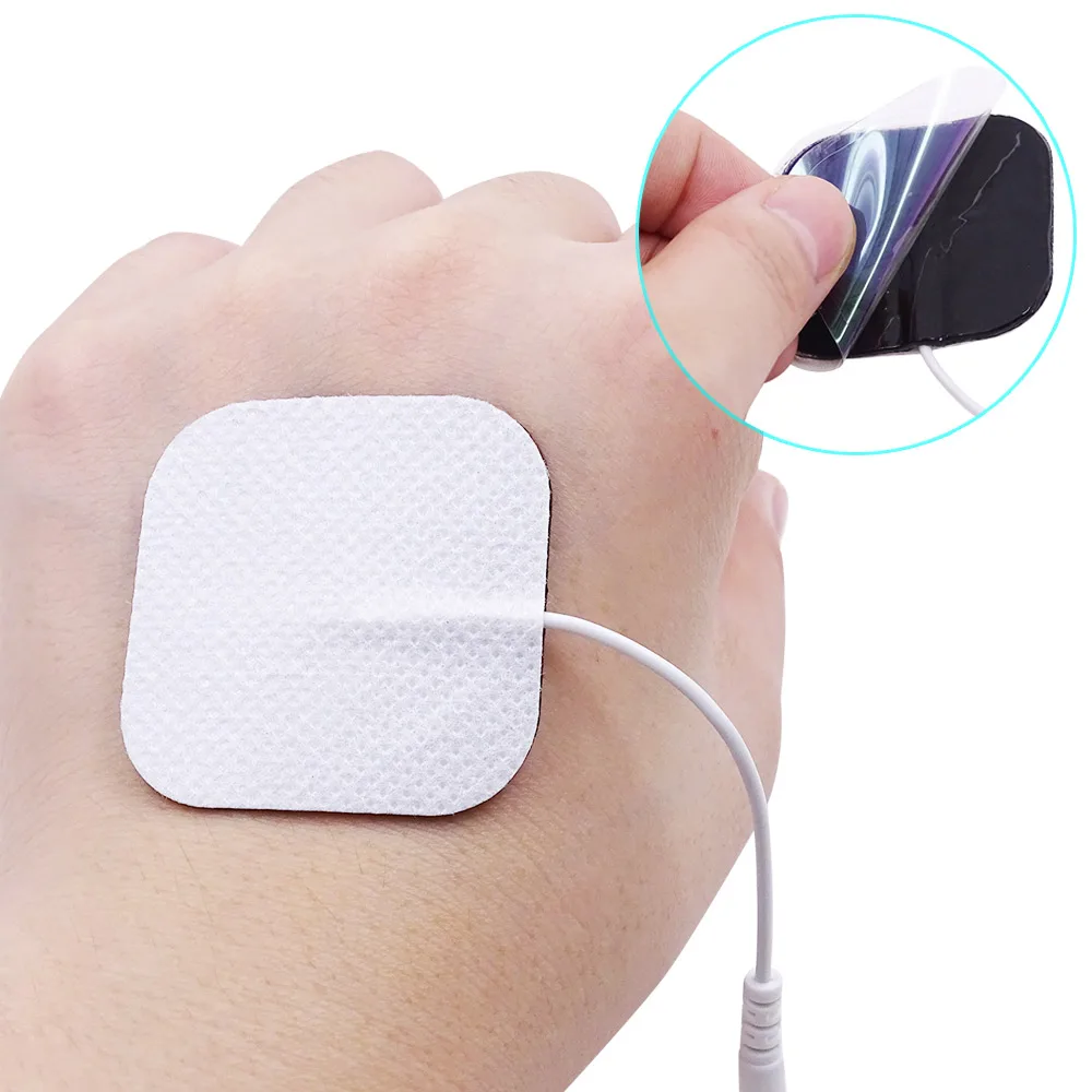 10-20x Electrode Pads For EMS Nerve Muscle Stimulator Tens Acupuncture Physiotherapy Machine Slim Body Massager Patch 4*4cm Pads