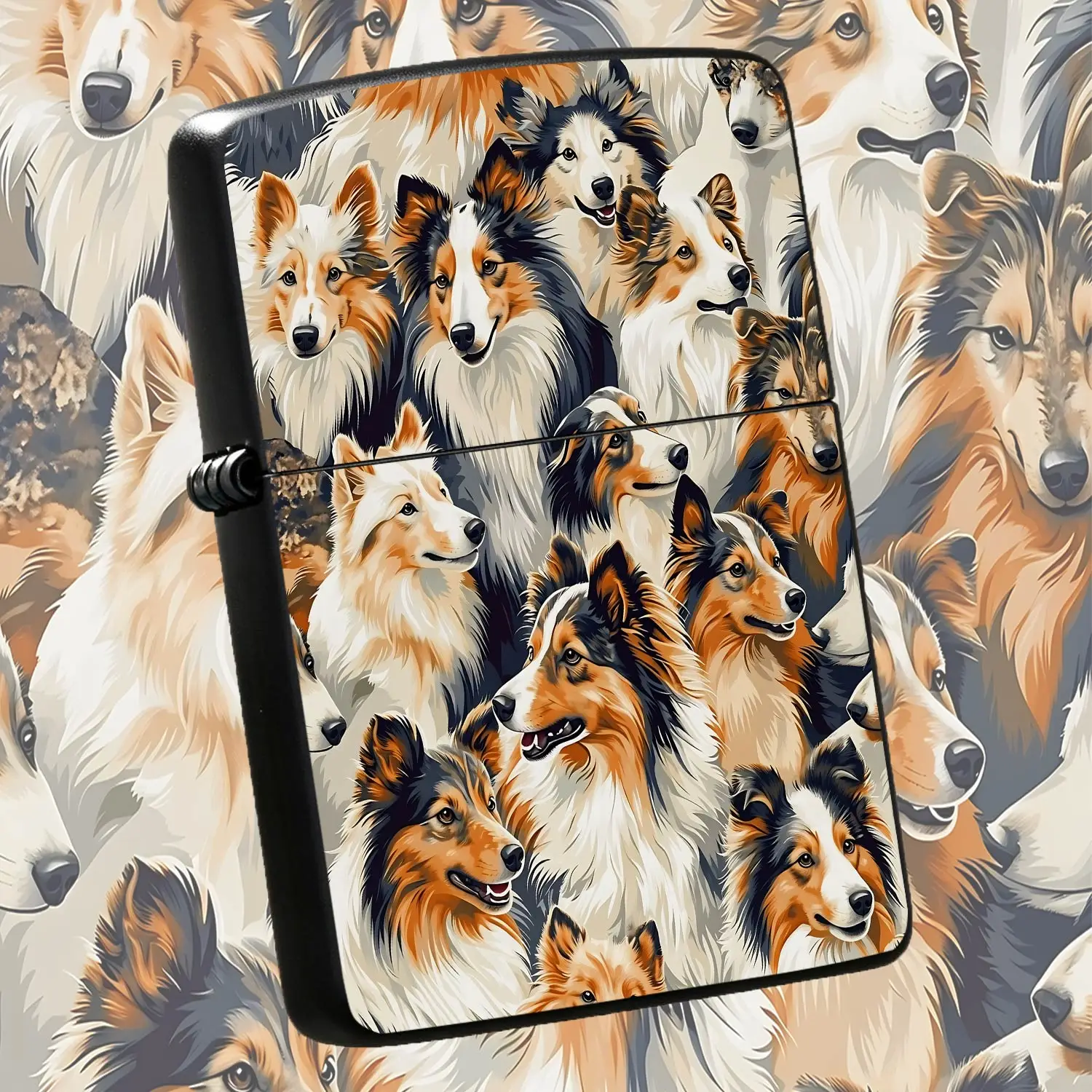 Adorable Shetland Sheepdog Printed Portable Lighter, Creative Pet Themed Daily Accessory, Exquisite Practical Gift for Dog Lovers, Suitable for Outdoor Gathering Travel and All Kinds of Daily Scenarios A Humorous And Interesting Lighter