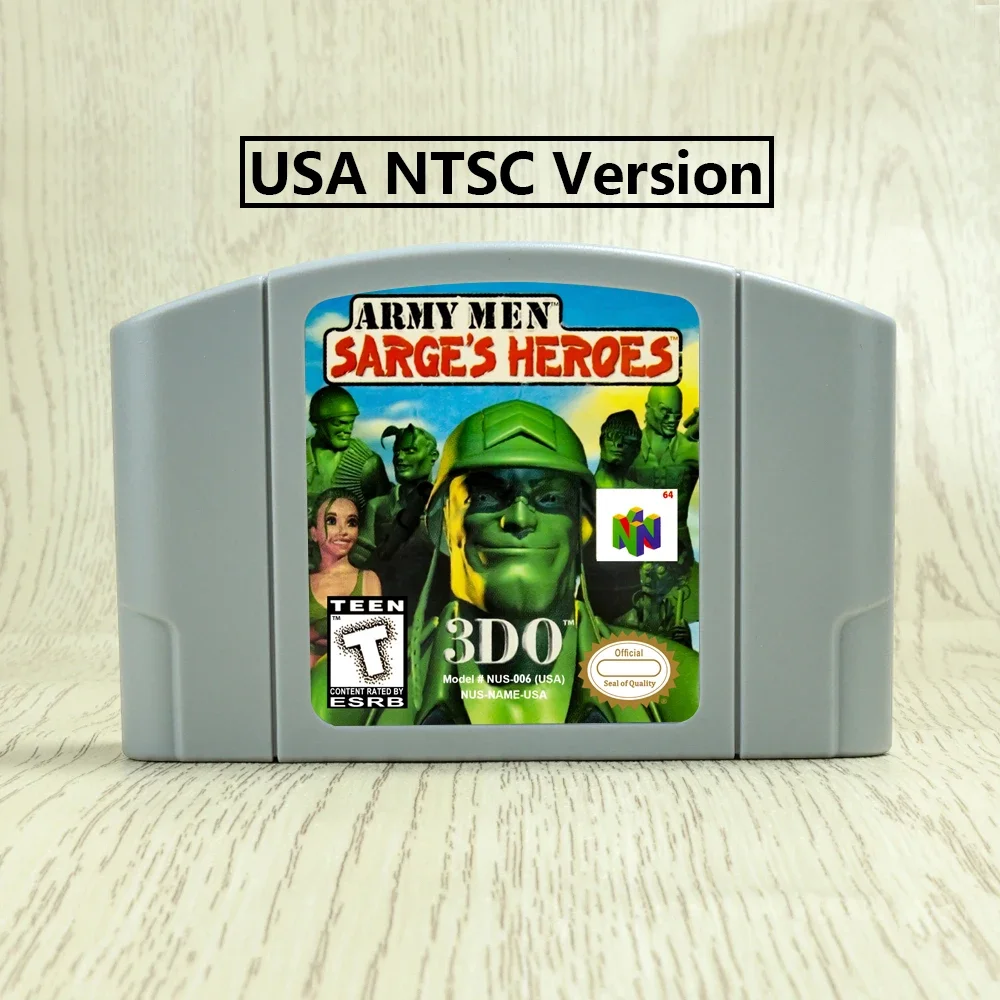Retro Army Men Sarge's Heroes  Card for 64bit USA NTSC version N64 Video Game Console English language for Nintendo 64