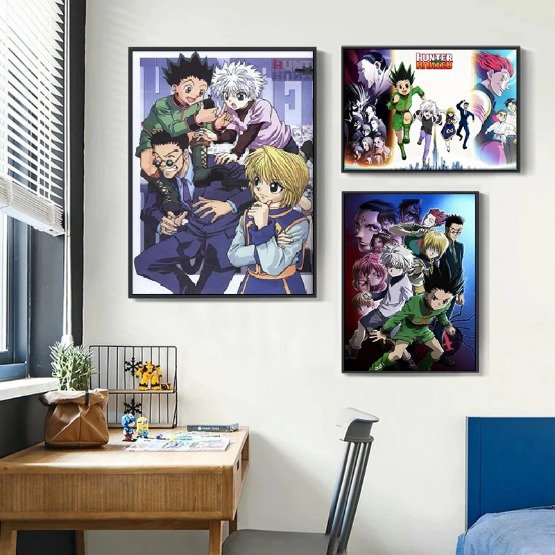 قماش اللوحة مجردة الحديثة انمي ياباني هنتر X هنتر الملصقات والمطبوعات صور فنية للجدران لتزيين غرفة المعيشة