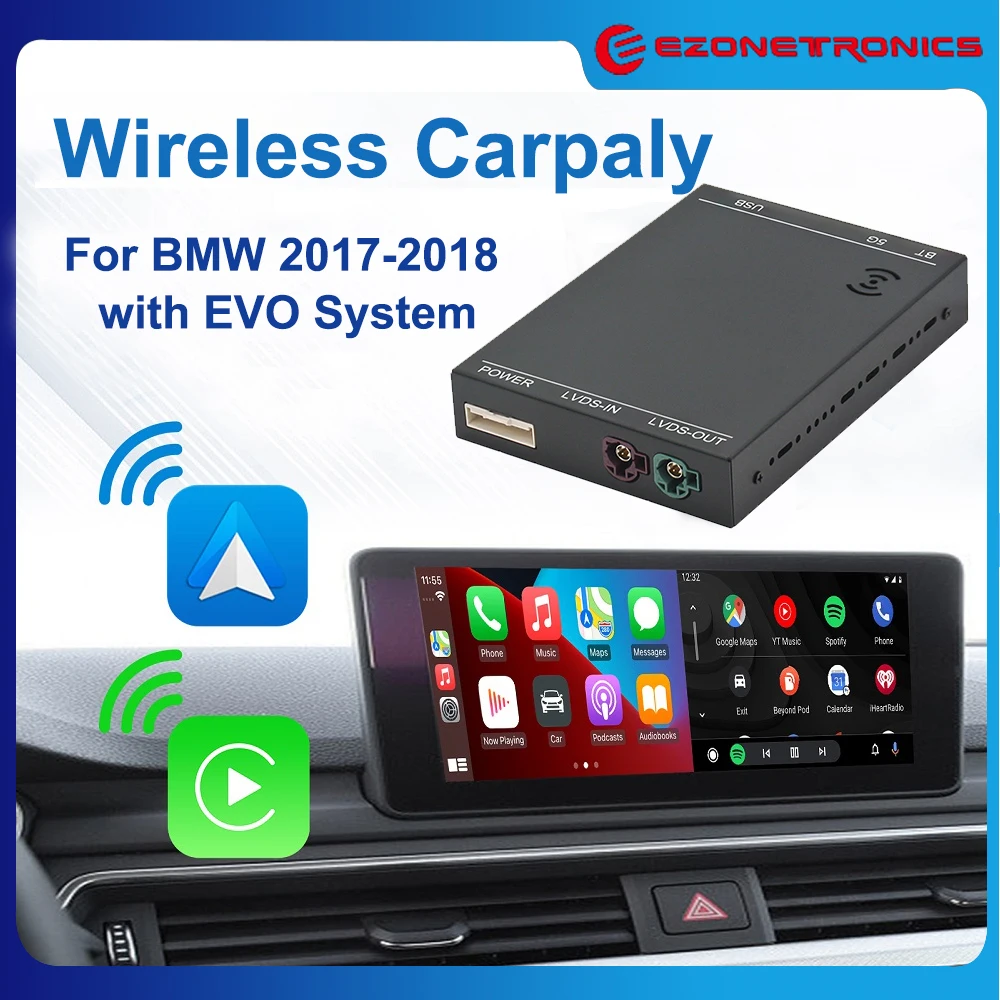 Wireless Apple CarPlay For BMW 2017-2018 Series 1 2 3 4 5 X1 X3 X4 with EVO System with Mirror Link AirPlay Car Play Function