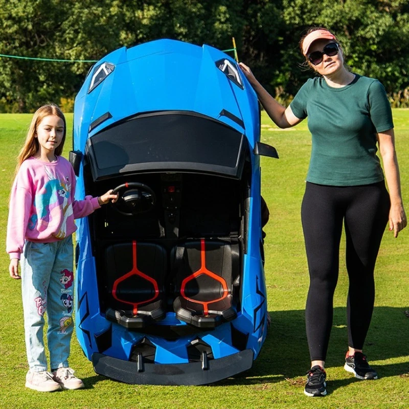 Two-seat, children's electric car, large four-wheel parent-child sports car, baby toy car, can seat adults