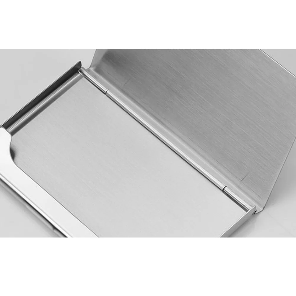 

Stainless Steel Name Case Metal Container Working Holder Silver Lightweight Sturdy Quick Access for Business Credit Bus Pass