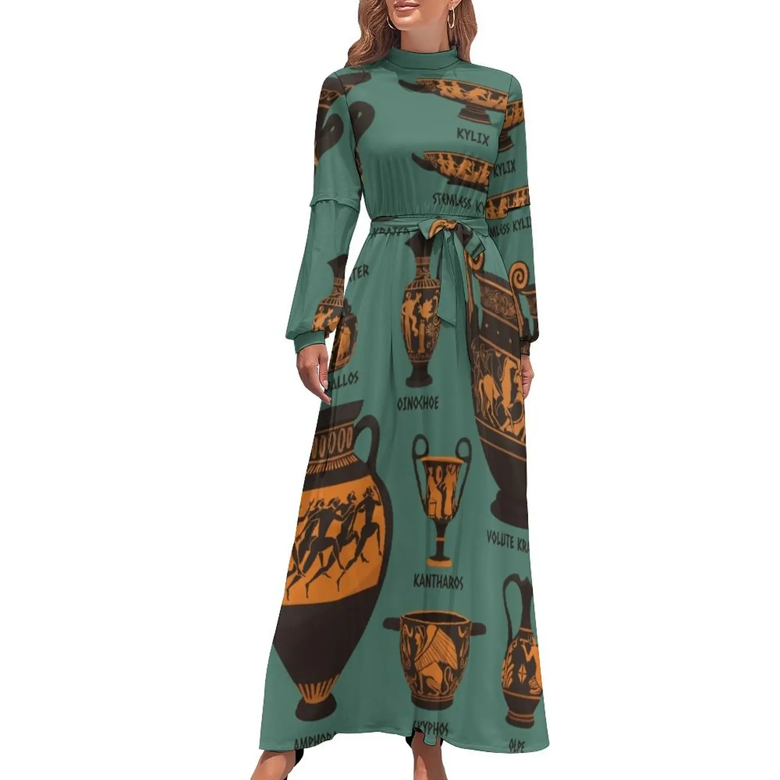 

Ancient Greek Pottery Long Dress dress for women summer dresses for official occasions Female dress Evening dresses