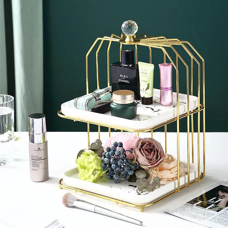 European creative multi-layer wrought iron rack cake dessert table table dim sum afternoon tea cake snack storage