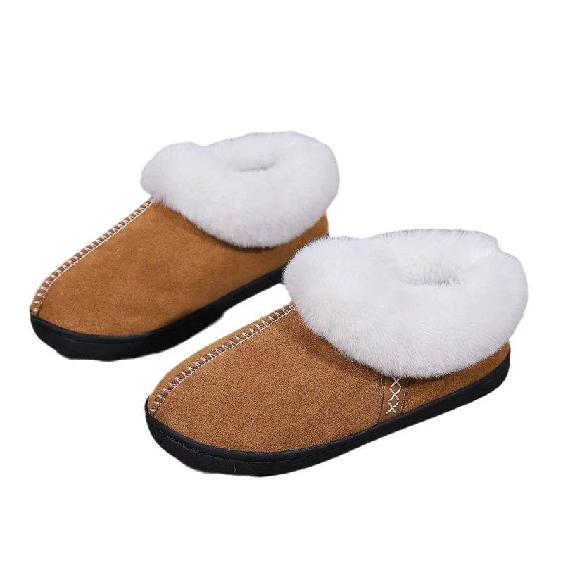 

Winter Plush Warm House Indoor Slippers for Women Lightweight Anti-Slip Fluffy Furry Slippers Woman Cozy Soft Sole Cotton Shoes