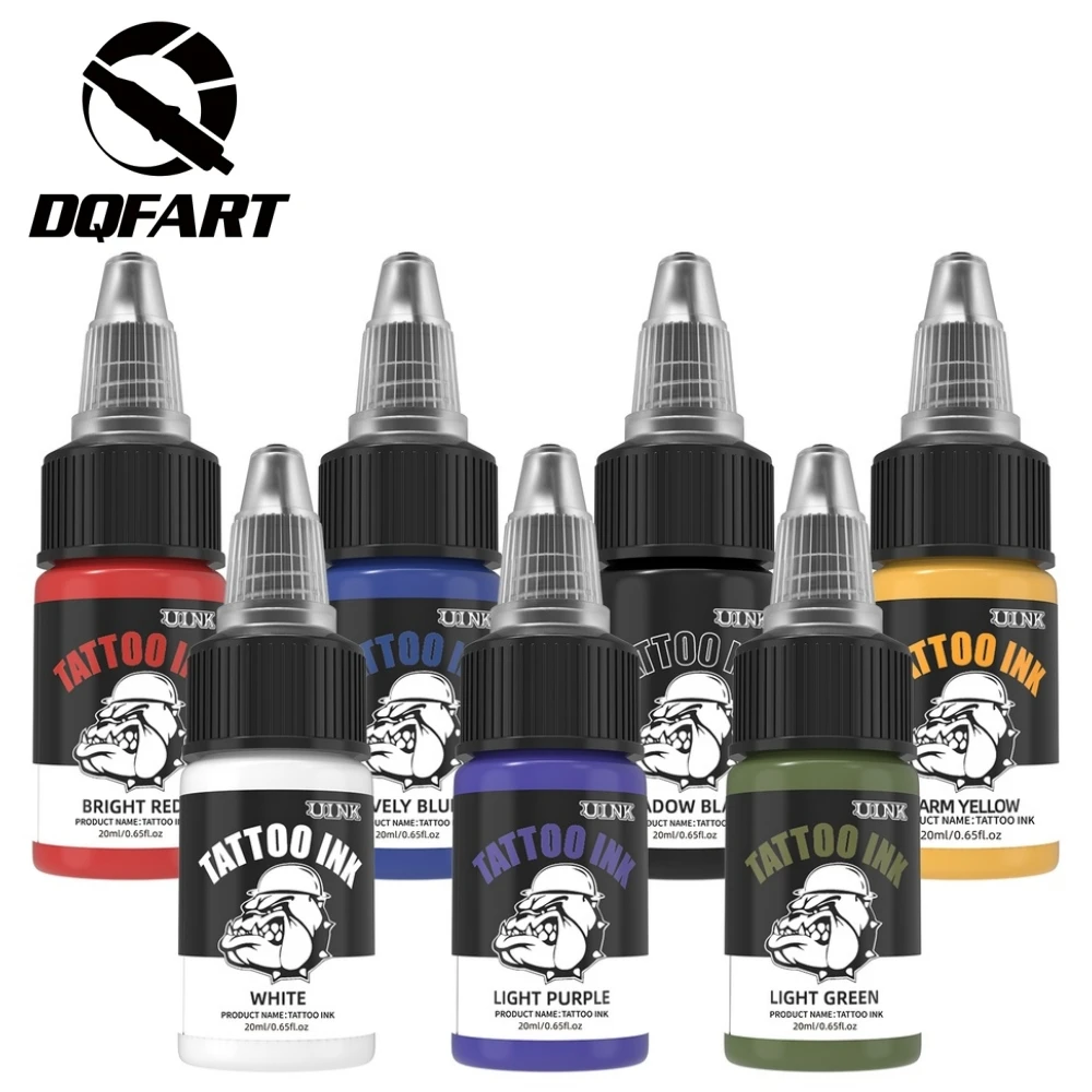 DQFART UINK Tattoo Ink 30ml 7Pcs/Set Safe High-quality Long-lasting Professional Artists Body Art Creative Designs Beginner