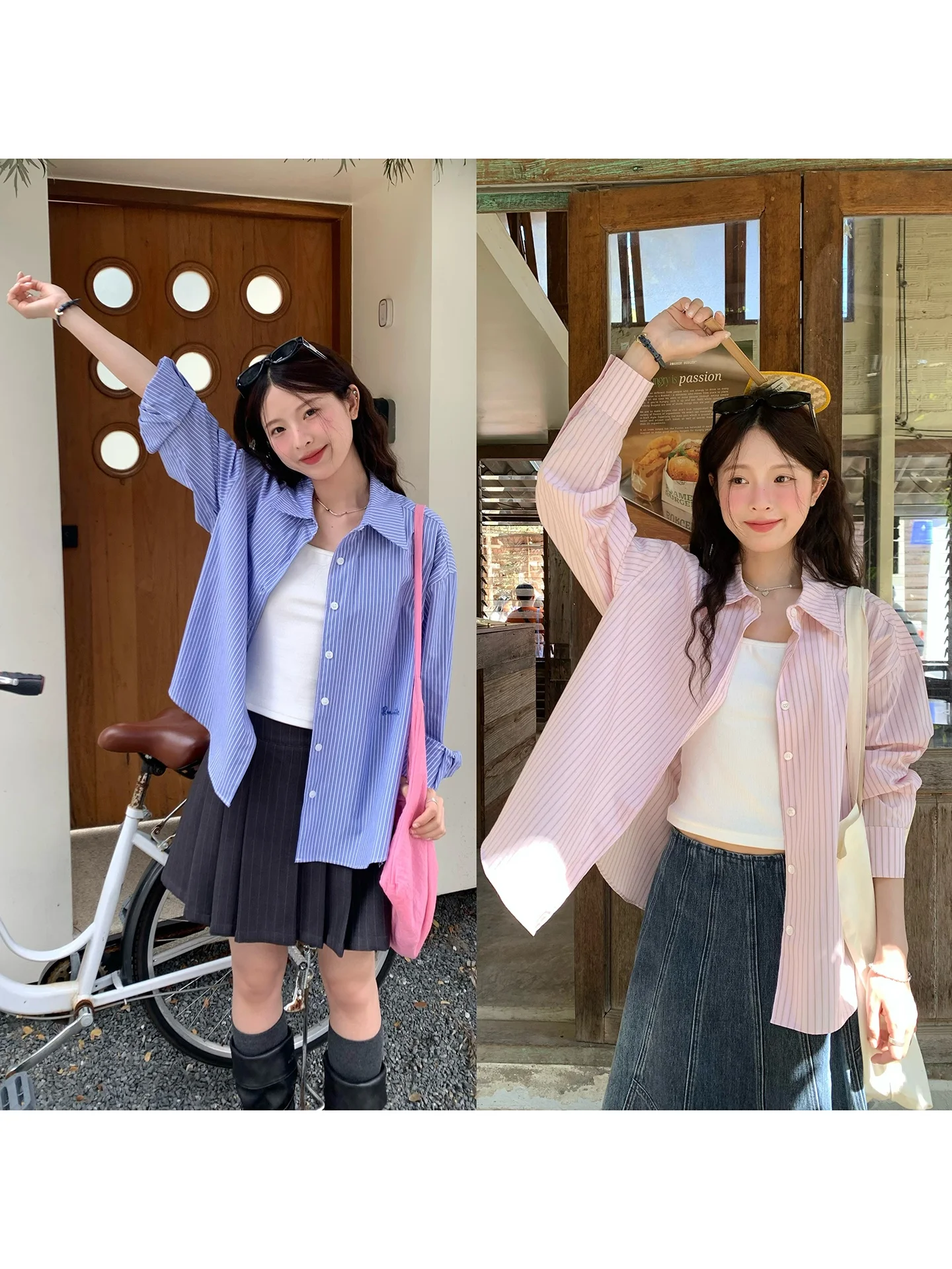 

Женская рубашка WHYSTUDIO с длинными рукавами, в полоску, с вышитым воротником, повседневная, свободного кроя, из хлопка, весенняя, модная, стильная.