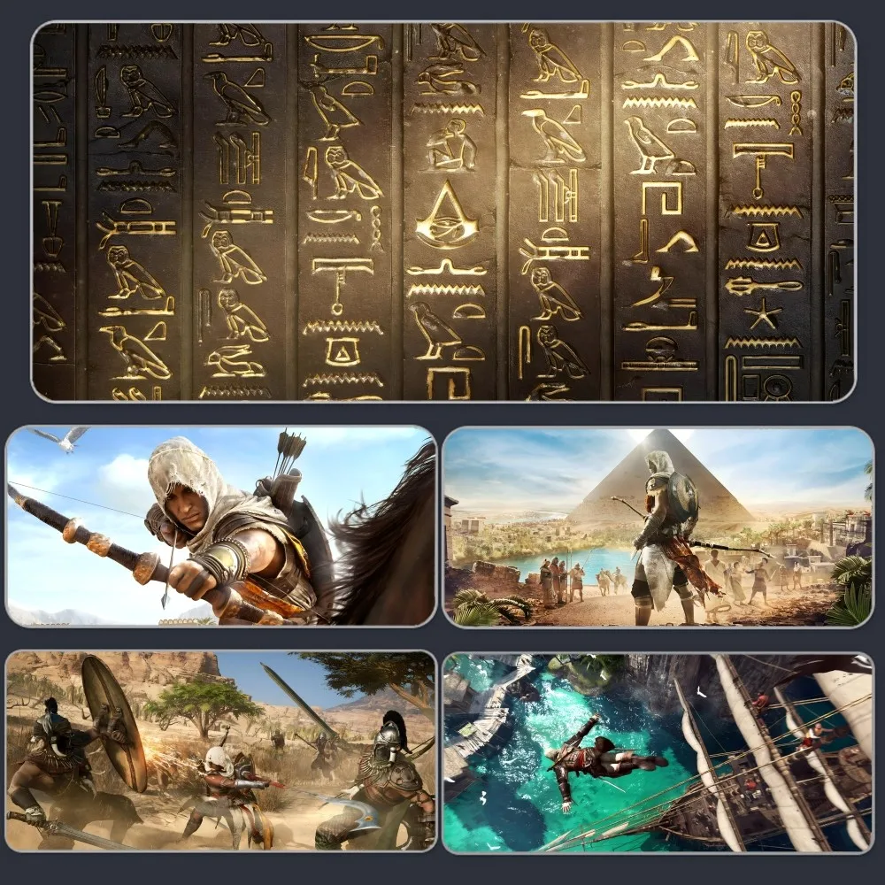 A-Assassin Creed Origins Mousepad Large Gaming Mouse Pad LockEdge Thickened Computer Keyboard Table Desk Mat