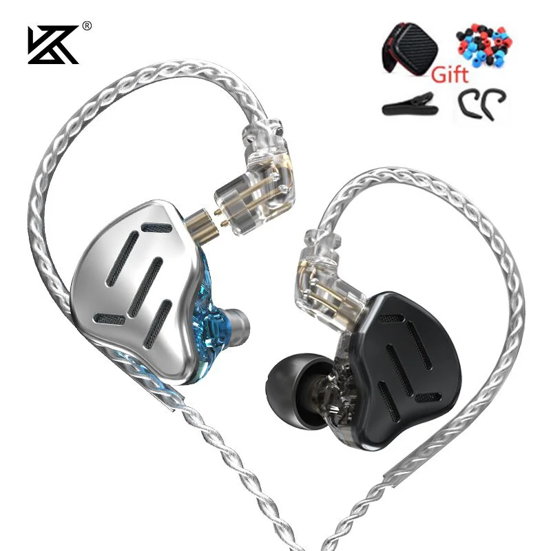 KZ ZAX 7BA+1DD Headset 16 Units HIFI Bass In Ear Monitor Hybrid Technology Earphone Noise Cancelling Earbuds Sport Earphones S1