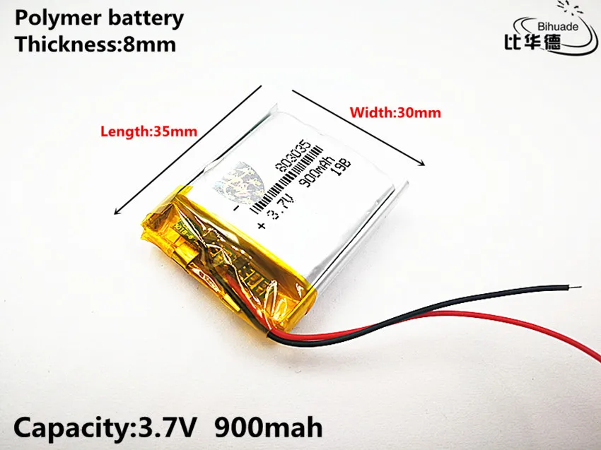 Good Qulity 3.7V,900mAH,803035 Polymer lithium ion / Li-ion battery for TOY,POWER BANK,GPS,mp3,mp4