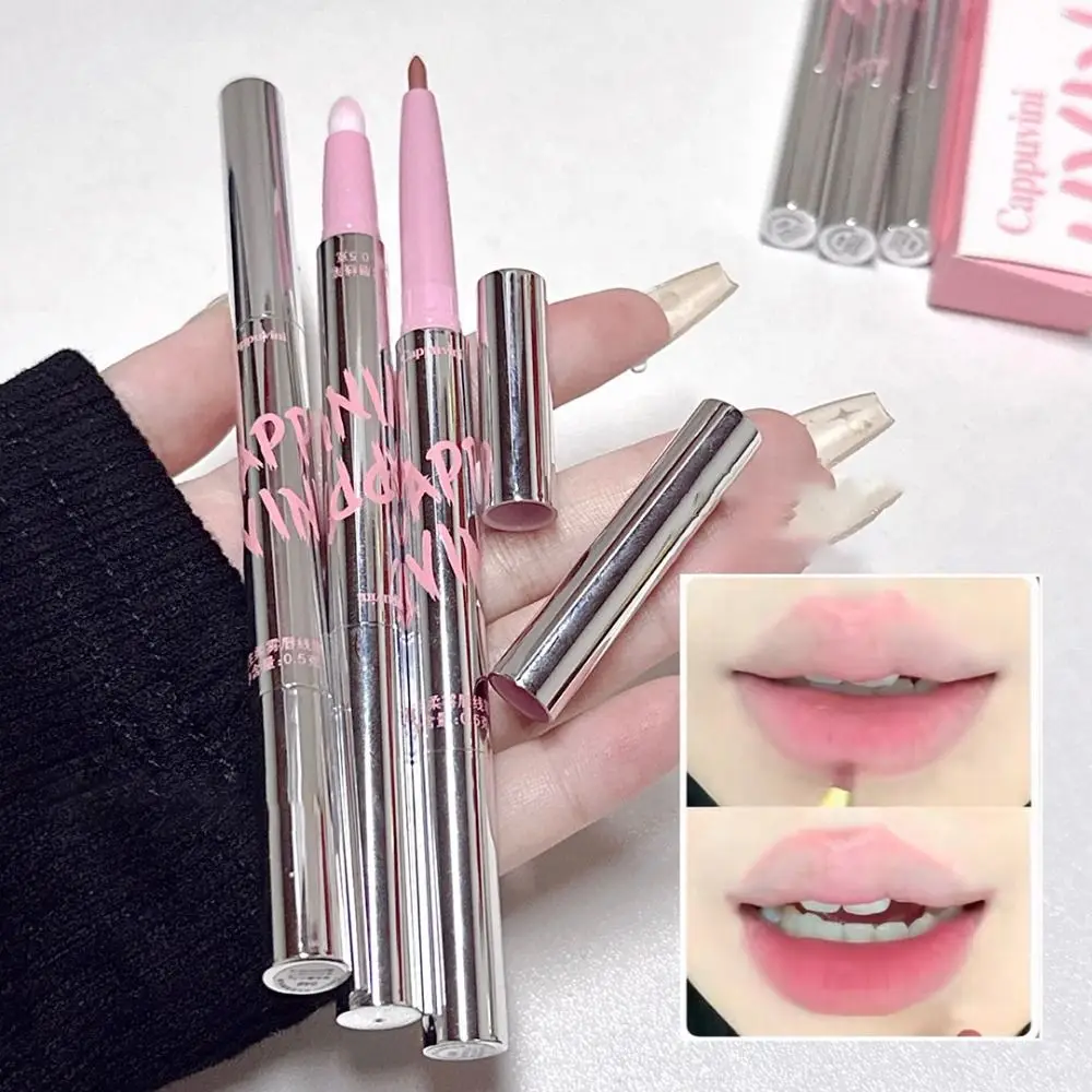 Portable Long Lasting Matte Lip Liner Non-stick Cup Waterproof Lipstick Pen Sweatproof Soft Pink Lip Tint Girl