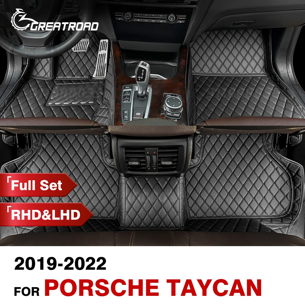 

Автомобильные коврики для Porsche Taycan 2019 2020 2021 2022, автомобильные подушечки для ног на заказ, автомобильный ковер, аксессуары для интерьера